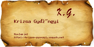 Krizsa Gyöngyi névjegykártya