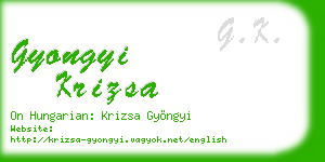 gyongyi krizsa business card